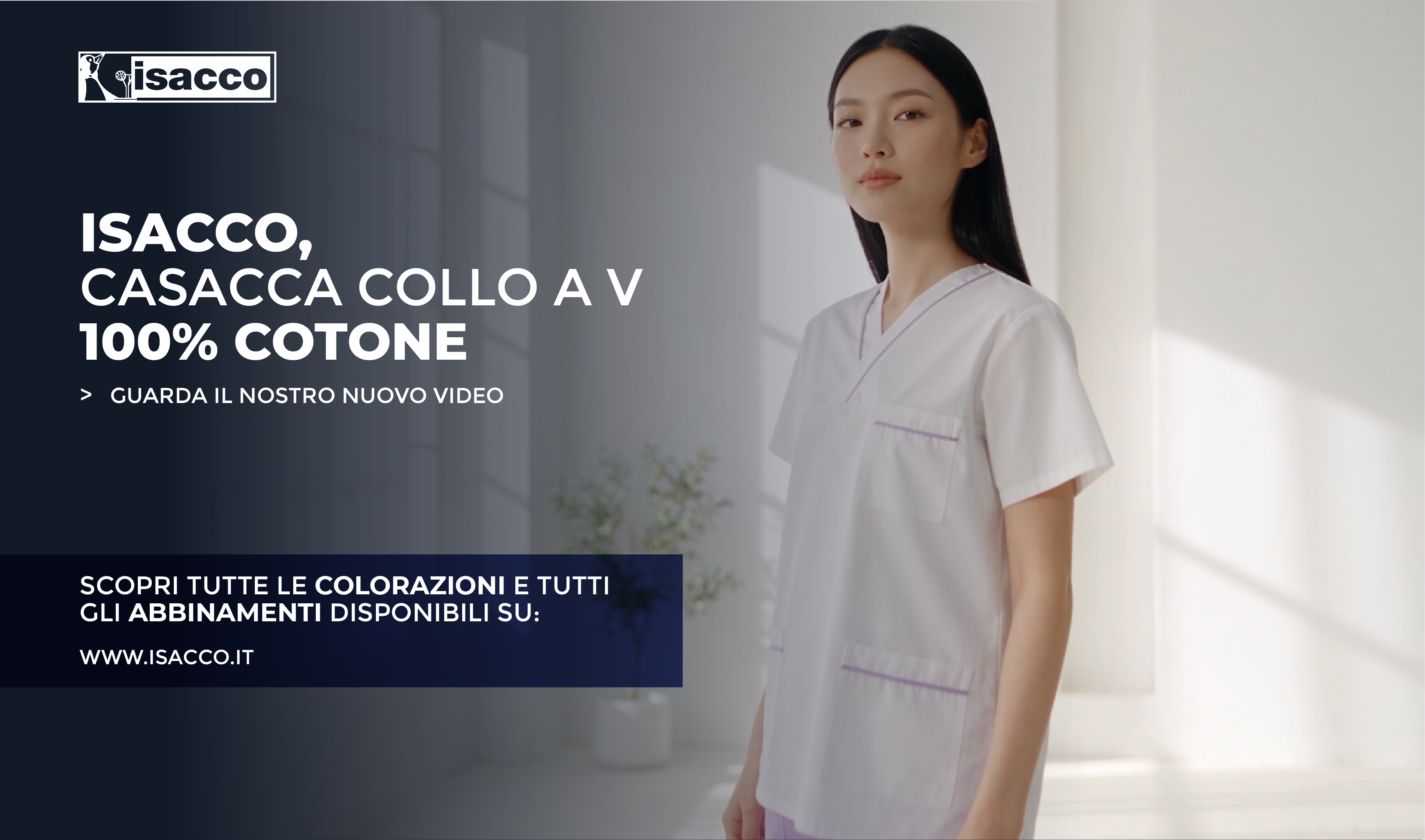 ISACCO | Casacca collo a V - 100% cotone